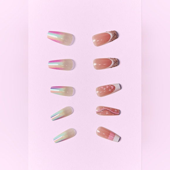 SO PINK BEAUTY Lover Girl Press On Nails 2 Pack Set Includes The Glue - Picture 2 of 4